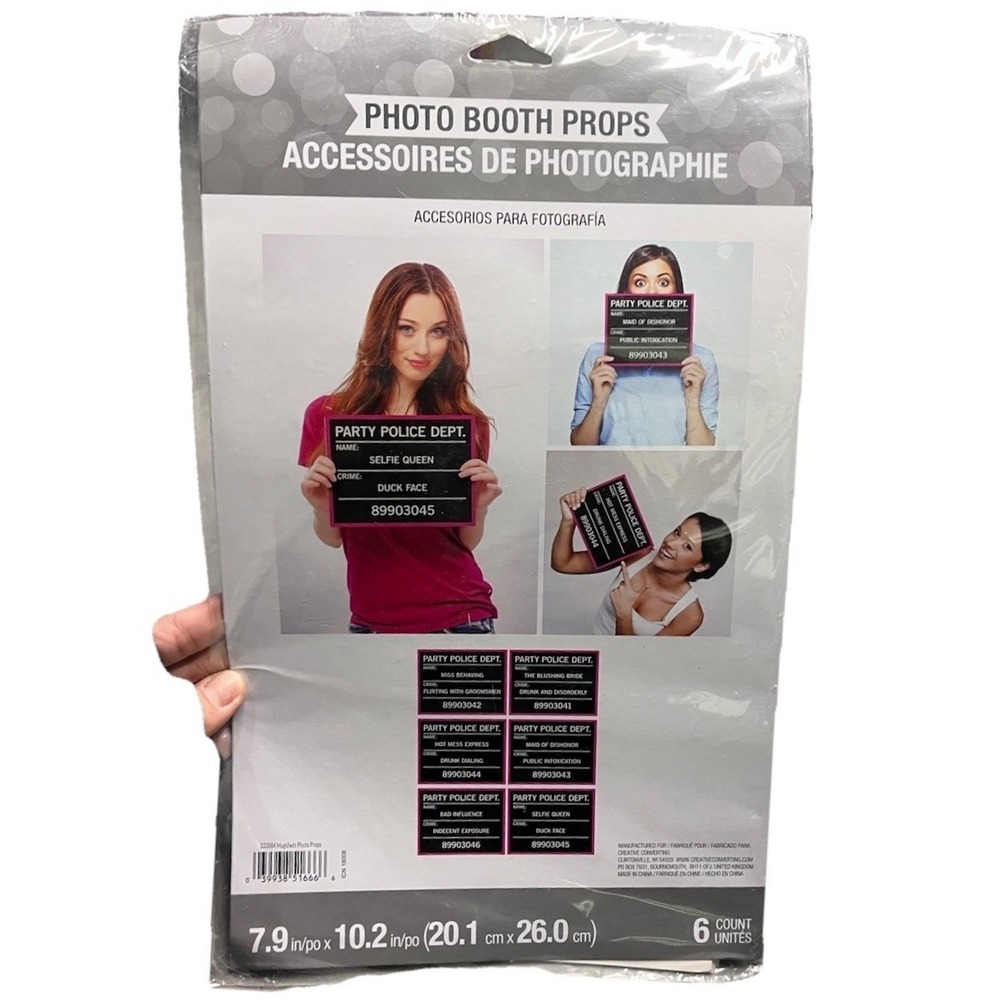 Party Police Mugshot‎ Signs - 6 Count - Bachelorette & Bridal Shower Photo Props